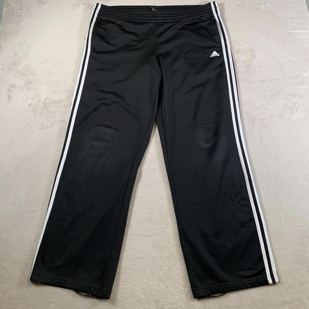 Adidas Pants Mens Large Three Stripes‎ Track Athletic Pockets Polyester Flawed